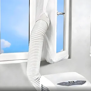 Guarnizione per finestra AirLock per condizionatore d'aria portatile, guarnizione per finestra con piastra di tenuta in tessuto flessibile 3m 4m con cerniera e adesivo veloce 1