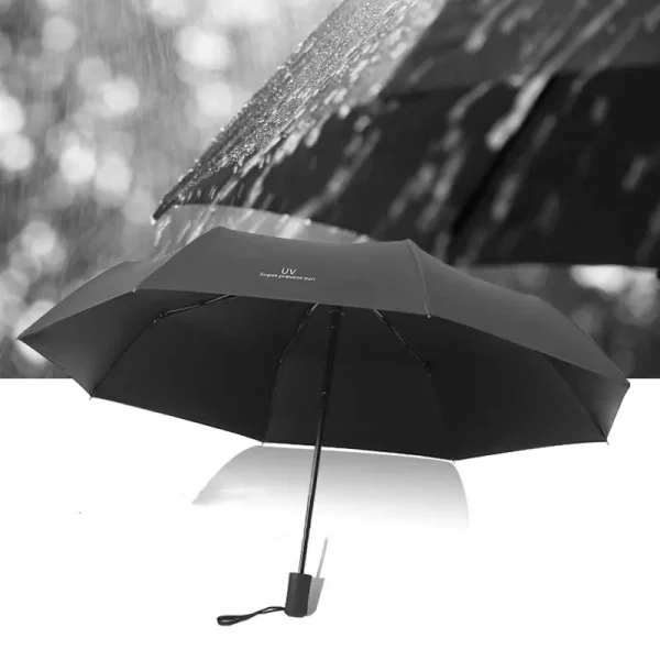 Ombrello pieghevole automatico a 8 nervature-compatto, leggero, resistente, protezione UV-ombrello da pioggia e da sole, parasole automatico 01 4