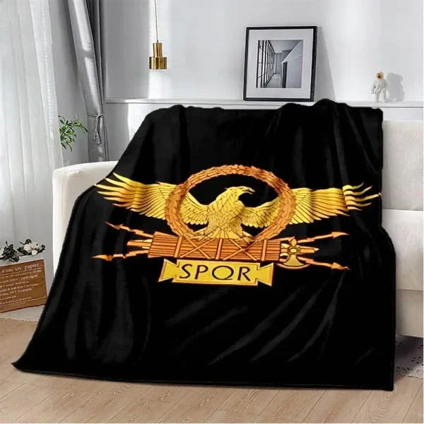 Coperte stampate con logo romano SPQR Coperta calda per bambini coperta morbida e confortevole coperta da viaggio per la casa regalo di compleanno 3