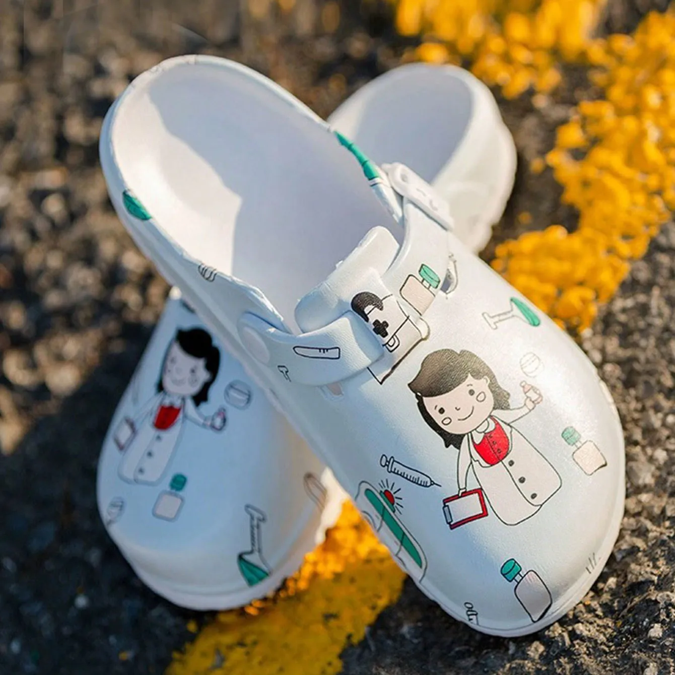 Scarpe mediche in EVA per donna, zoccoli da medico da laboratorio, scivoli chirurgici da infermiera, pantofole da spiaggia casual, pantofole da lavoro al coperto 5