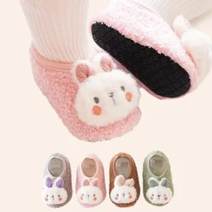 Pantofole per bambini autunno inverno Scarpe per calzini da pavimento in peluche per bambini Scarpe da passeggio con suola morbida per bambini Scarpe antiscivolo per la casa per interni 1
