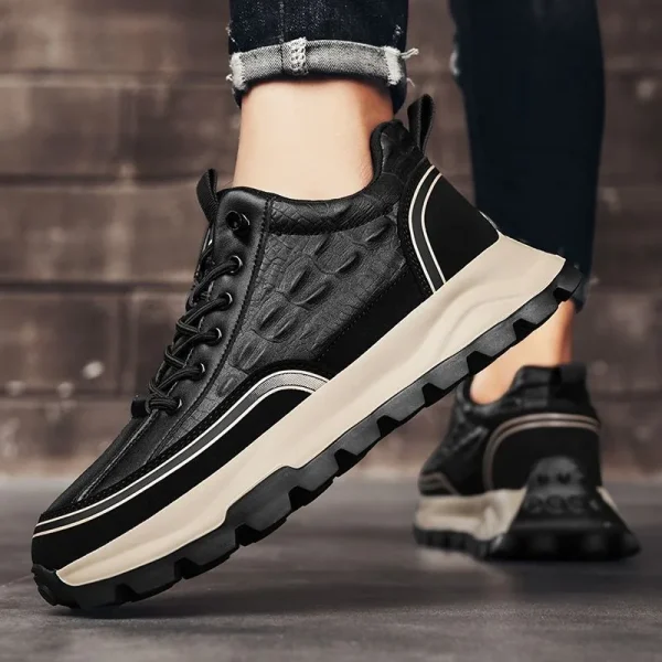 rocodrillo stampa uomo scarpe casual in pelle pu marchio di lusso uomo senior sneakers con cuscino d'aria antiscivolo scarpe da trekking uomo resistenti all'usura 3