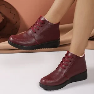 2025 Scarpe di vendita calde Stivali da donna stringati femminili Stivali moderni con punta tonda moda Donna Inverno Mantieni caldi Stivaletti comodi 1