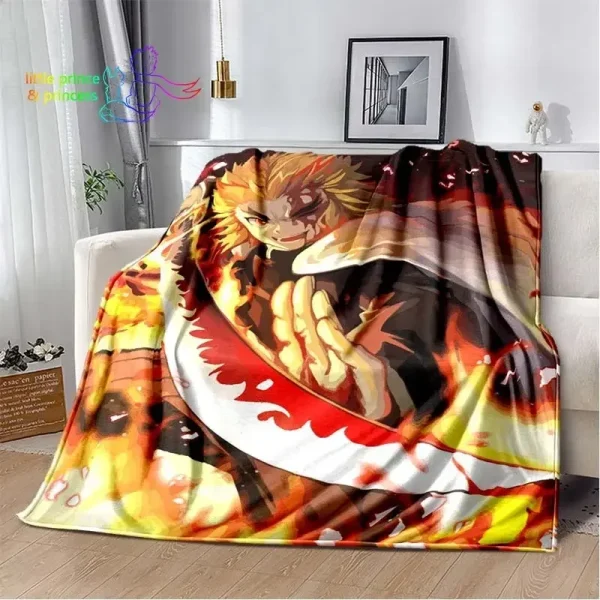 Rengoku Kyoujurou Demon Slayer Personaggio Anime Coperta Leggera Confortevole Morbida Traspirante Coperta Ultra Calda Biancheria da Letto da Viaggio 2