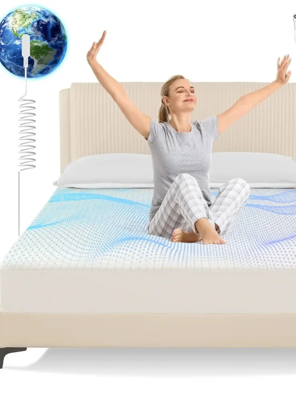 Queen (60"x80"x15'') Lenzuolo con angoli terra terra 5% fibra d'argento lavabile, antibatterico 4