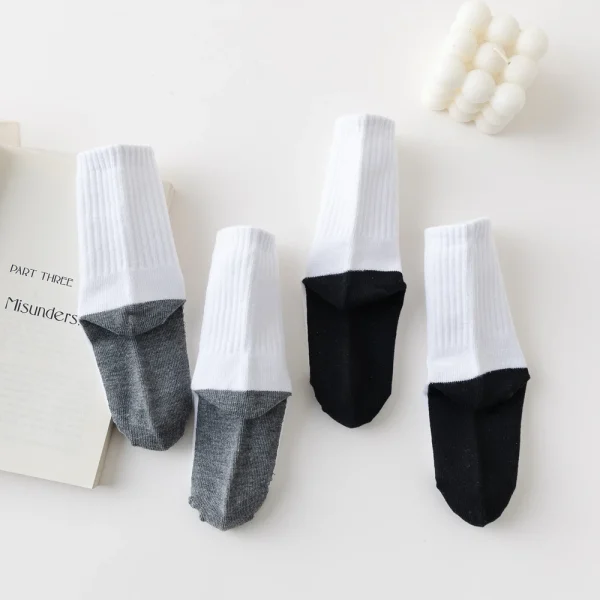 5 paia/lotto Autunno Inverno Bambini Calzini di cotone Bambini Adolescenti Moda Nero Bianco Per 1-12 anni Studente Calore Neonata Ragazzo Calzini 5