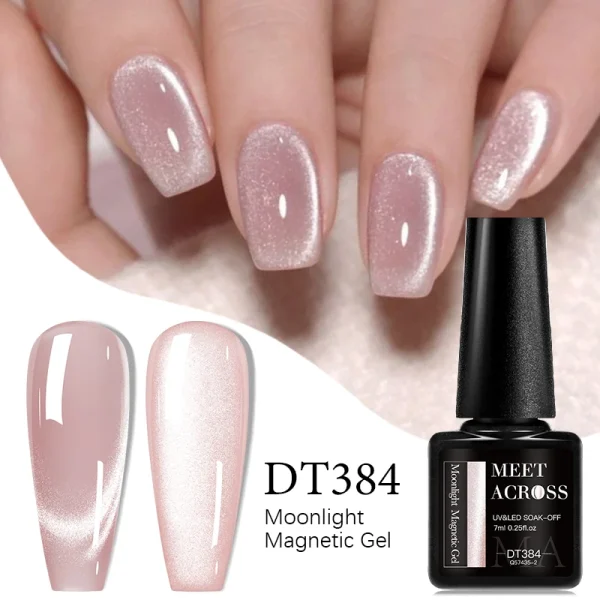 Smalto per unghie gel magnetico gatto da 7 ml Gel magnetico glitter semipermanente rosa argento UV/LED necessario Soak Off Painting Vanrish Design 1