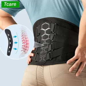 Tutore per la schiena per il mal di schiena, sciatica, ernia del disco, scoliosi, cintura di sostegno per la schiena con imbottitura morbida, supporto lombare leggero 1