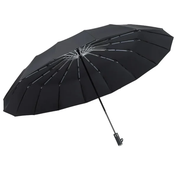 Ombrello pieghevole automatico super grande da 140 cm, rinforzo i ombrelloni resistenti al sole e alla pioggia antivento per uomo e donna 3