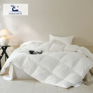 Liv-Esthete Piumino bianco 100% piuma d'oca Inserto 800 Fill Power Trapunta per pane 3D Piumino ultra morbido Silenzioso Guscio in cotone 100% 1