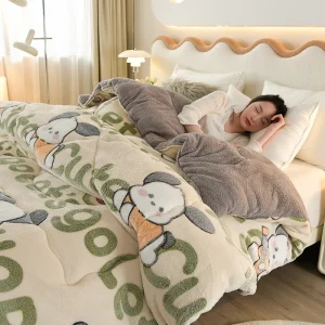 Coperta invernale super calda per letto Primavera Autunno Agnello Cashmere Coperte spesse ponderate Trapunta morbida e confortevole 1