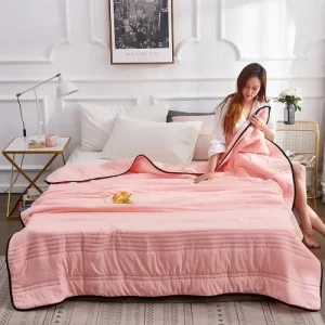 Trapunta estiva fresca e sottile, coperta per aria condizionata, coperta trapuntata fresca in tinta unita per divano letto singolo matrimoniale 1