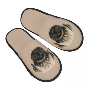 Uomo donna pantofole da interno in peluche nero Pug scarpe morbide calde calzature per la casa autunno inverno 2023 1