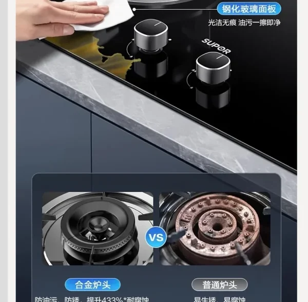 Stufa a gas SUPOR Doppio bruciatore Stufa da cucina domestica incorporata per gas naturale GPL BV 1