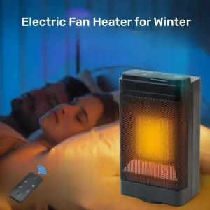 Riscaldatore elettrico da 1500 W per l'inverno PTC Supporto per riscaldamento rapido Testa di controllo remoto Scuotendo il ventilatore d'aria portatile da tavolo domestico 1