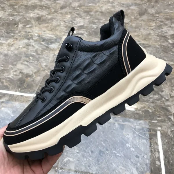 rocodrillo stampa uomo scarpe casual in pelle pu marchio di lusso uomo senior sneakers con cuscino d'aria antiscivolo scarpe da trekking uomo resistenti all'usura 2