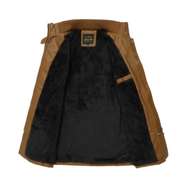 Nuove giacche in pelle da uomo autunno Casual moto PU giacca Biker cappotti in pelle abbigliamento di marca giacche lunghe in pelle da uomo in pile 4