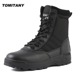 Stivali tattici Stivali da uomo Stivali da combattimento nel deserto delle forze speciali Stivali da trekking all'aperto Scarpe alla caviglia Scarpe da lavoro antinfortunistiche da uomo 1