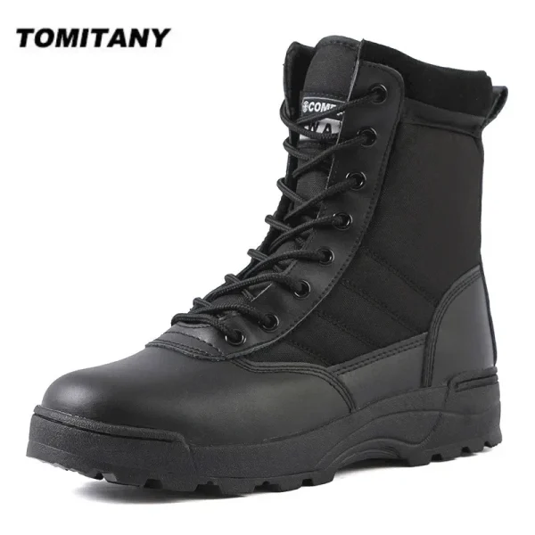 Stivali tattici Stivali da uomo Stivali da combattimento nel deserto delle forze speciali Stivali da trekking all'aperto Scarpe alla caviglia Scarpe da lavoro antinfortunistiche da uomo 1