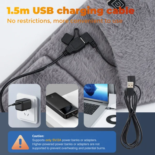 Cintura riscaldante per utero Tappetino riscaldante elettrico Ricarica USB Scaldamani Termico in grafene Vita 45/55/65 ℃   Ad alta temperatura mantiene il riscaldatore 5