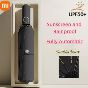 Ombrello con fibbia ad anello completamente automatico Xiaomi 72 Bone grande rinforzato resistente al vento resistente alla pioggia a doppio scopo resistente ai raggi UV 1
