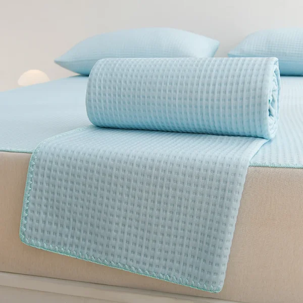 Trapunta estiva in seta di ghiaccio scozzese waffle Doppio lato Piumino in seta per aria condizionata con sensazione di freschezza Coperta rinfrescante traspirante delicata sulla pelle 3