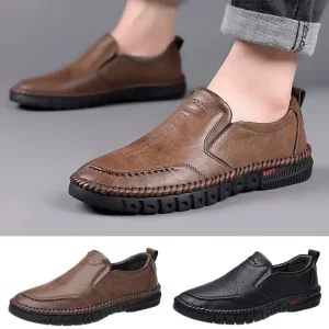 Scarpe slip-on da uomo in vera pelle cucite a mano Occasioni formali da lavoro Calzature per feste di matrimonio Scarpe da tavolo ufficiali per il tempo libero 1