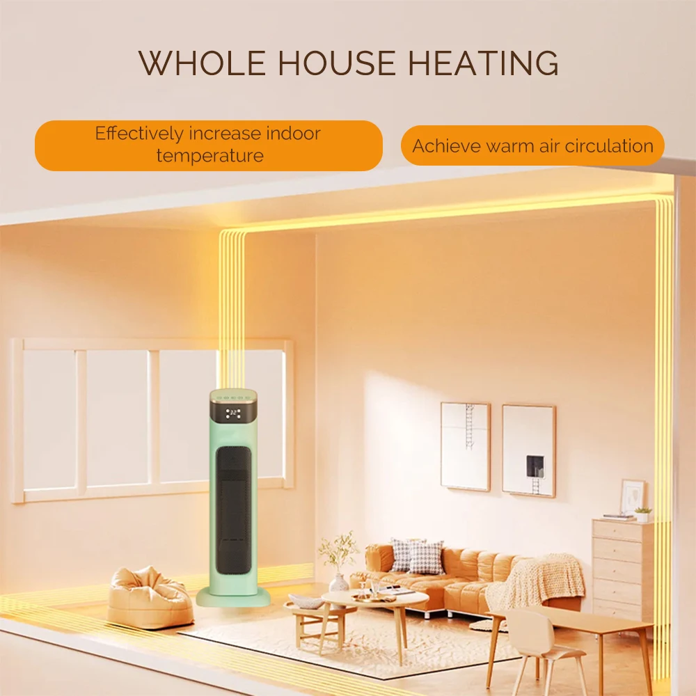 Termoventilatore elettrico PTC Temperatura regolabile Temporizzazione del telecomando Risparmio energetico Risparmio energetico Bagno Soggiorno Scaldino 6