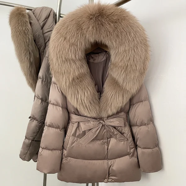 OFTBUY Di Lusso Grande Argento Naturale Pelliccia di Volpe Con Cappuccio Spessore Caldo Parka Femminile Impermeabile 2025 Inverno 90% Piumino D'anatra Delle Donne 6