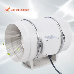 Ø100 150mm 200mm Ventola per condotto, Ventole per scarico di ventilazione, Ventilazione per ventola di scarico per bagno per canalizzazione da cucina, prese d'aria, Bagno 1