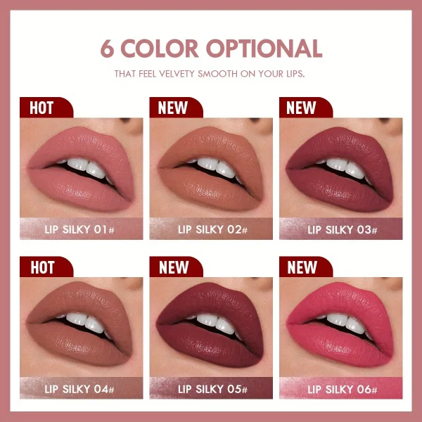 Matita per rossetto opaco Impermeabile a lunga durata Tazza antiaderente Tinta per labbra Tinta cosmetica Penna per rossetto nudo Trucco Maquillage 4