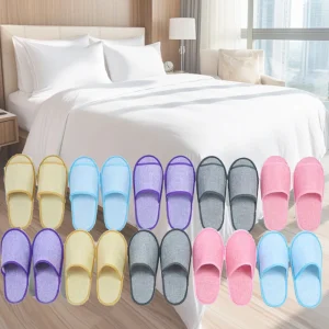 1 paio di pantofole antiscivolo per hotel spa da viaggio uomo donna infradito in cotone e lino pantofole pantofole per ospiti complete/mezze incluse 1
