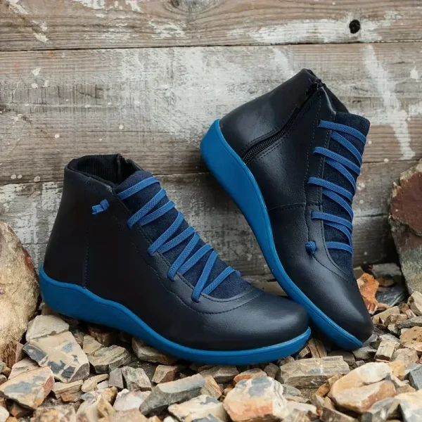 Stivali da donna invernali piatti corti vintage comodi stivali da neve da donna comode scarpe da passeggio antiscivolo per donna Botas De Mujer 4