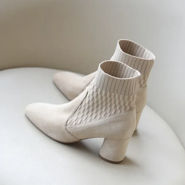 2023 Scarpe da donna Scarpe invernali Stivali da donna Casual Tacchi leggeri alla caviglia Donna Slip on Scarpe con plateau Zapatos De Tacon Mujer 2