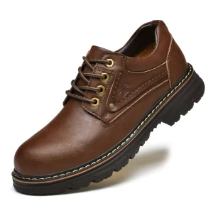 Scarpe casual da uomo in vera pelle stile britannico Scarpe oxford antiscivolo classiche da esterno Scarpe da lavoro con fondo spesso 1