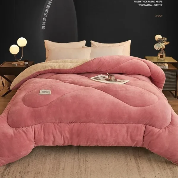 Inverno Addensare Doppio Lato Trapunta di Velluto Letto Singolo Doppio Coperta Piumino Tenere Al Caldo Biancheria Da Letto Ponderata Trapunte Tessili Per La Casa 2