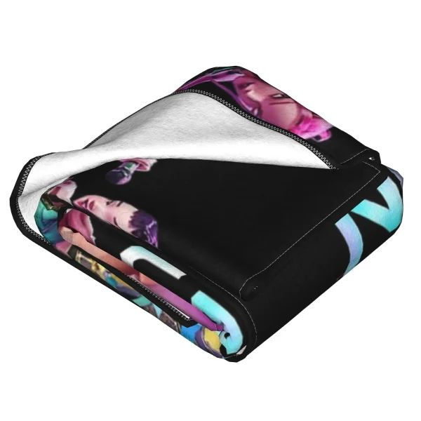 Huntrix & saja ragazzi Coperta di flanella Kpop Demon Hunters Coperte vintage per divano letto Copriletti 200x150 cm, 4