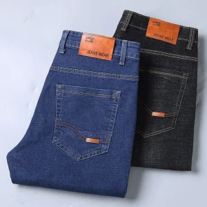 Nuovi uomini leggeri di lusso elasticizzati pantaloni slim fit comodi morbidi pantaloni di jeans casual dritti moda business abbigliamento di marca maschile 1