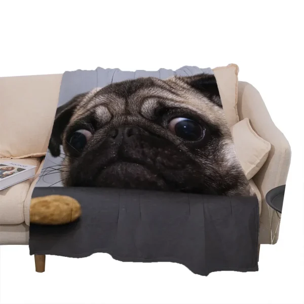 Simpatica coperta stampata in flanella ultra morbida, in peluche, per divano letto, divano, king size, bulldog francese, cane 4