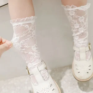 Calzini da bambina in pizzo per bambini di nuovo stile Calzini da ragazza a tubo Calzini alti al ginocchio in pizzo moda estiva in maglia di pizzo principessa 1