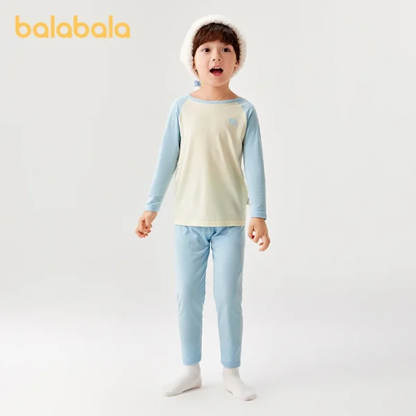 Balabala Set di biancheria intima termica per bambini Intimo per ragazzi e ragazze Autunno Comodo pigiama a strati base per bambini piccoli a grandi 1