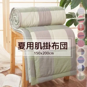 Trapunta da letto trapuntata in cotone a righe giapponesi, trapunta da letto primaverile ed estiva, morbida coperta queen, comode trapunta doppie lavabili 1