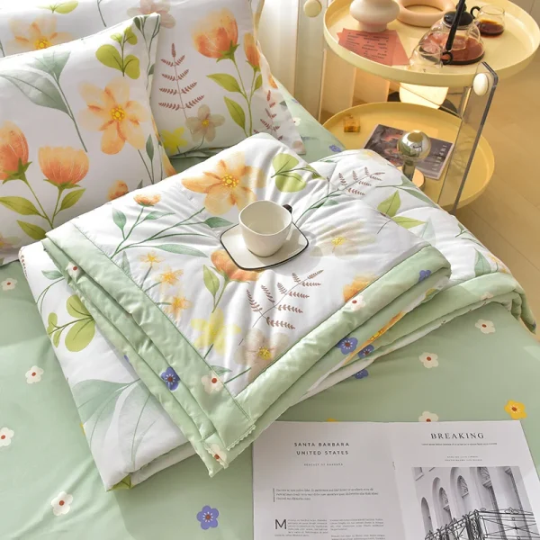 Set trapunta estiva morbida e delicata sulla pelle o 1 trapunta, comoda coperta estiva traspirante, leggera, resistente, con aria condizionata 5