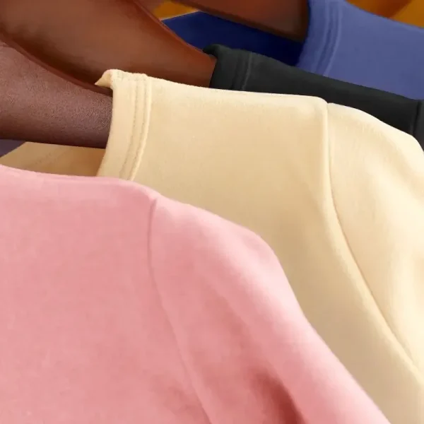 Set di biancheria intima calda ispessita per bambini in tinta unita invernale Ragazzi e ragazze con supporto caldo Vestiti autunnali Pantaloni autunnali Set pigiama 4