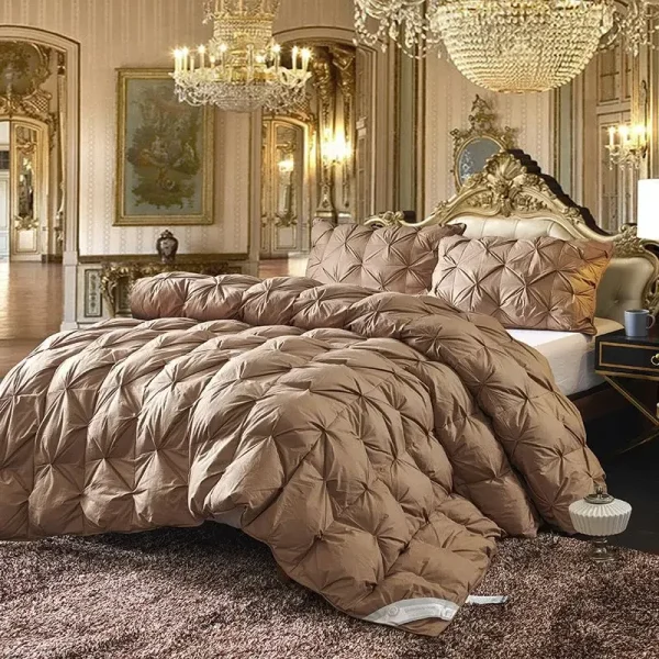 Piumino morbido in piuma d'oca Coperta di lusso King Queen Dimensioni doppie Piumino per biancheria da letto Trapunta super calda a forma di pane 1