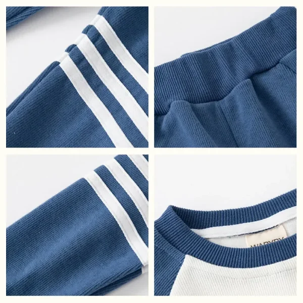 Nuova Primavera Autunno Set di vestiti per bambini Patchwork di colori Bambini Ragazzi Set di due pezzi Bambini Ragazzo Casual Tuta Abiti Top Pantaloni 6