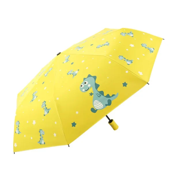 Ombrello automatico Ombrello automatico per bambini simpatico dinosauro Parasole Ispessimento e durevole Ombrello automatico pieghevole da viaggio 5
