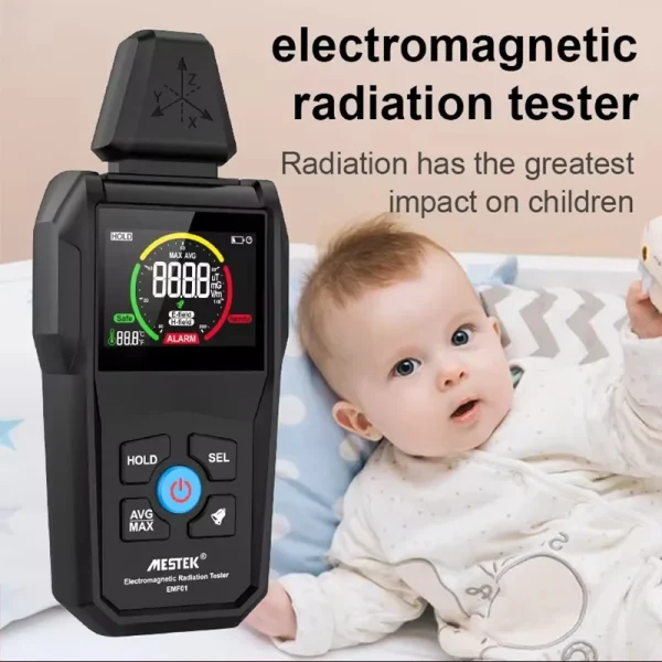 Mestek Misuratore EMF Rilevatore Geiger Rilevatore di radiazioni elettromagnetiche Dosimetro geiger Lettore emf per scansione di campo magnetico elettrico 3