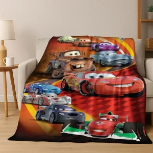Cars McQueen Racing Car Cartoon Coperta di flanella per bambini Coperta morbida e calda per camera da letto Soggiorno Letto Viaggio Campeggio Picnic Regalo 1