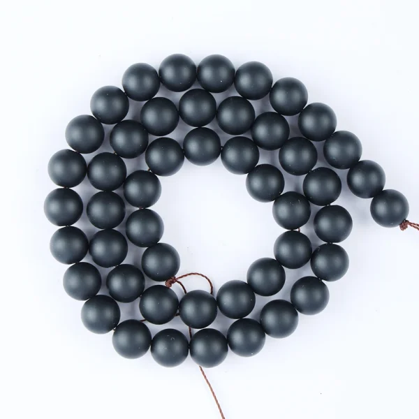 A + Perline sfuse opache di onice di agata nera naturale per la creazione di gioielli, bracciali, collane, accessori fai da te all'ingrosso 4 6 8 10 mm 5
